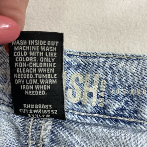 Rewash Wide Leg Jeans Junior Size 11 Acid Wash Denim Crop Classic Rise Distress - Picture 6 of 12